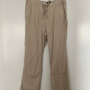 CROPPED LINEN MIX PANT